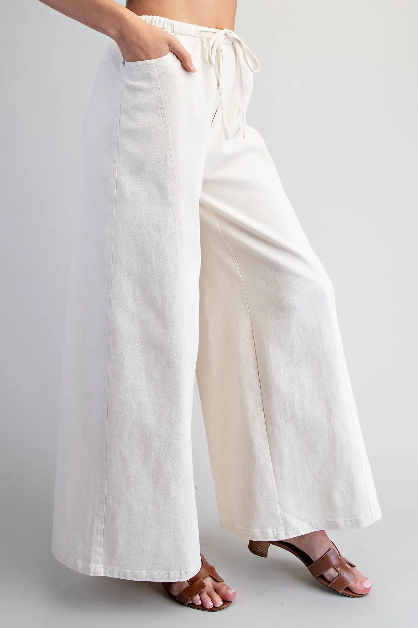 Wide Leg Wait Tie Pants