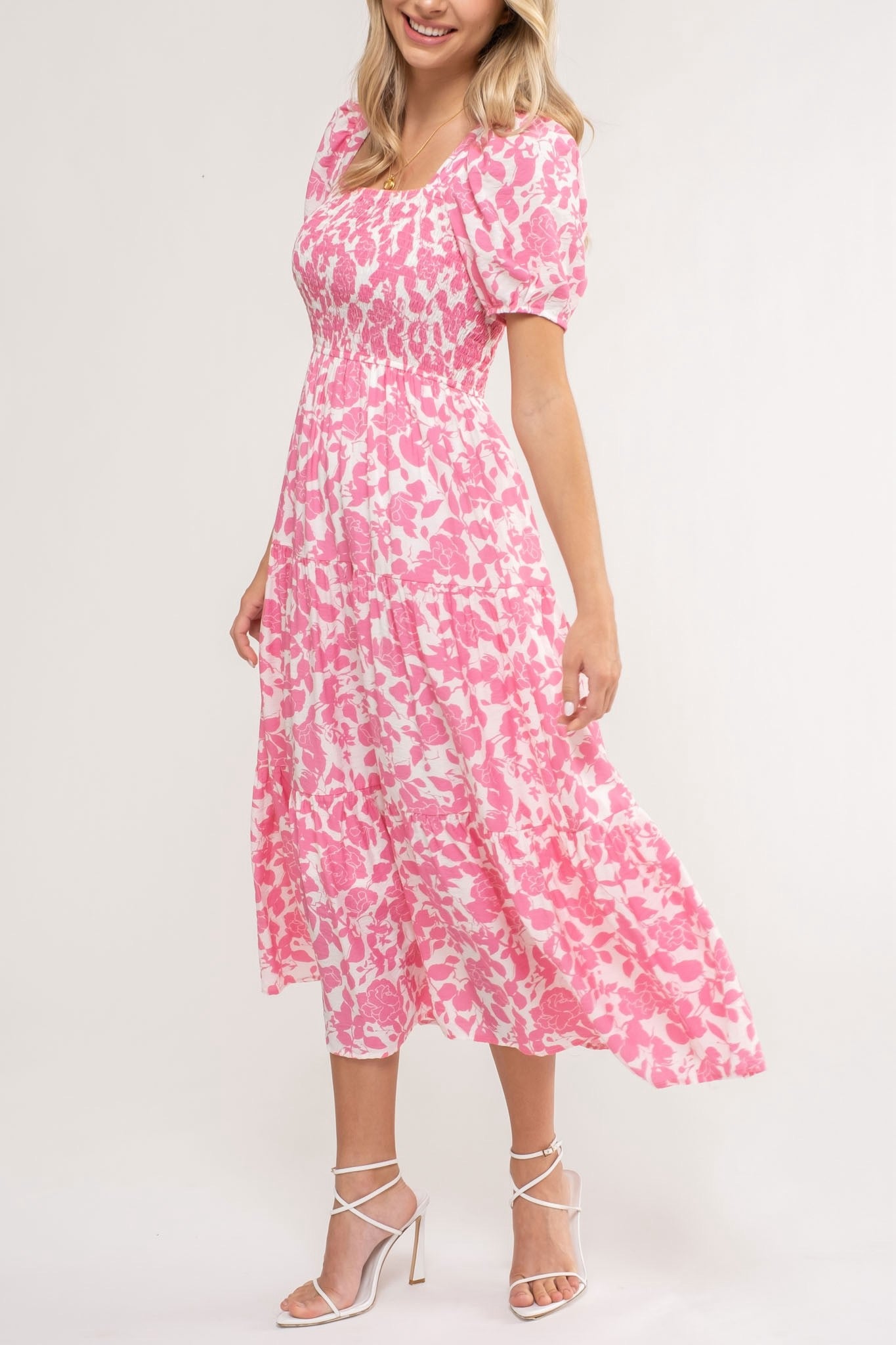Maggie Floral Dress- Pink