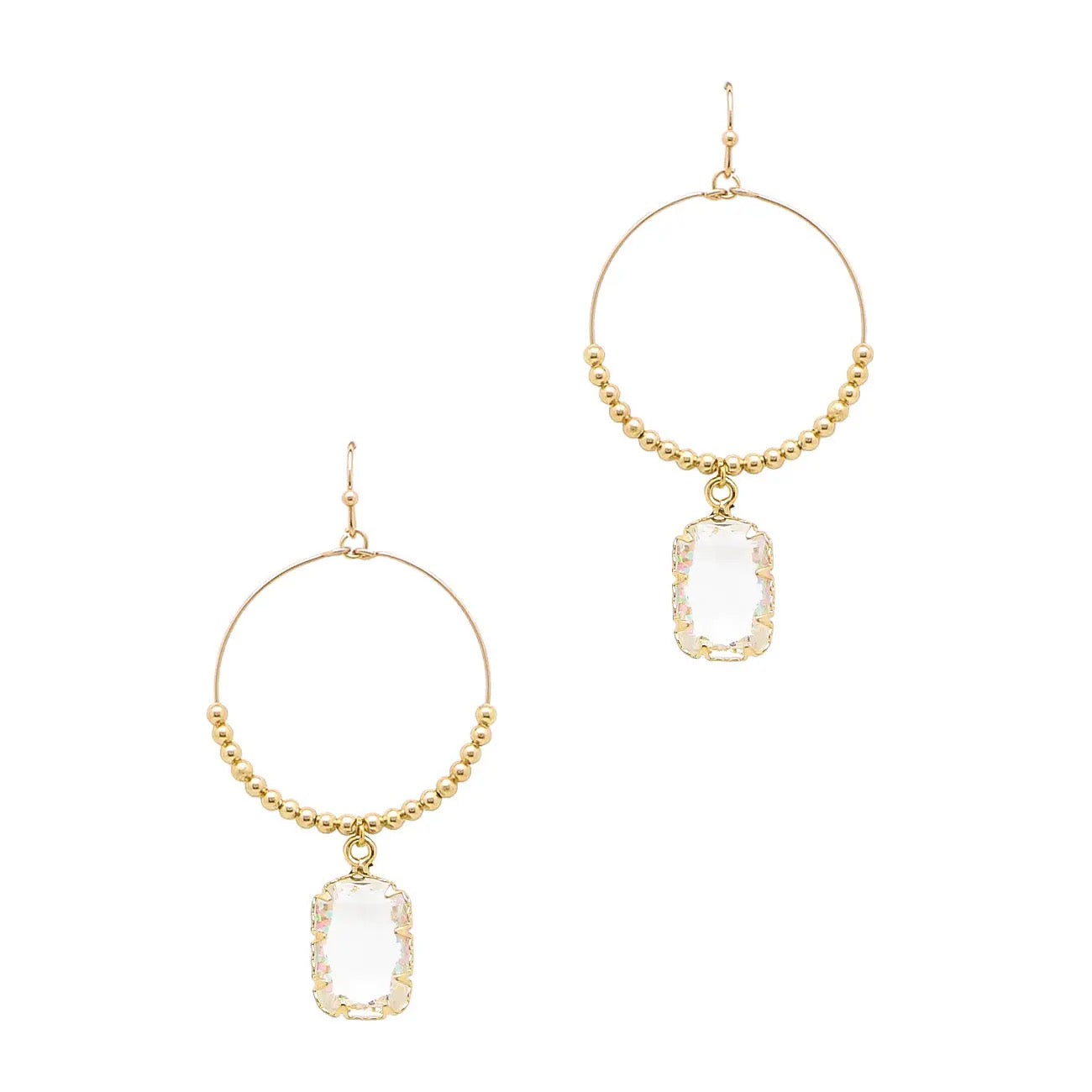 Gold & Crystal Drop Earrings