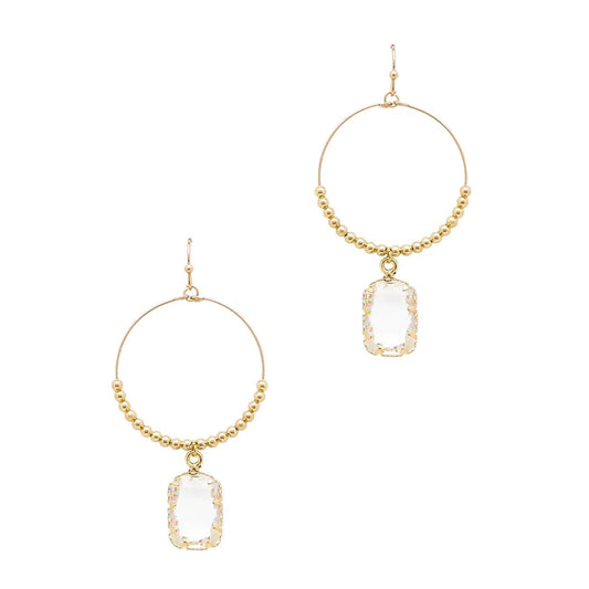Gold & Crystal Drop Earrings