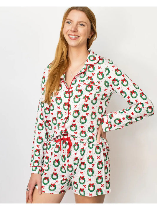Christmas Wreath Pajama Top