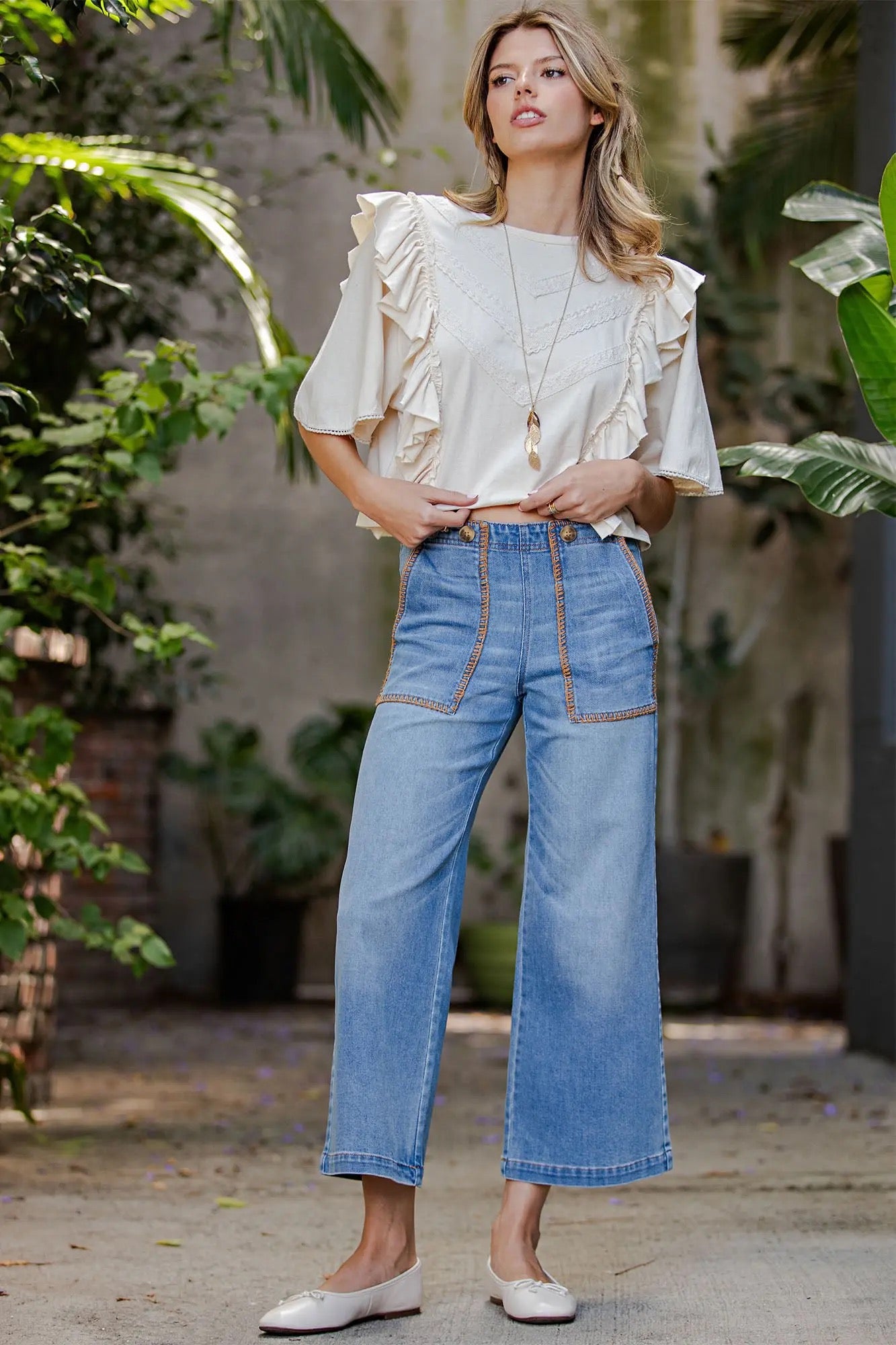 Goldie Ruffled Crop Top