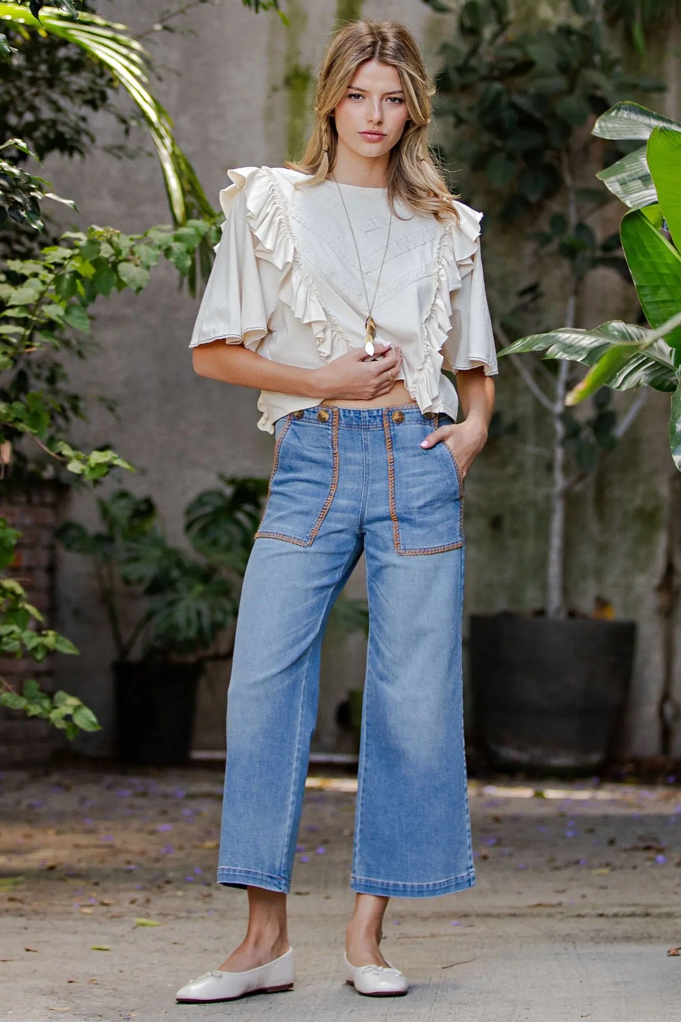 Goldie Ruffled Crop Top