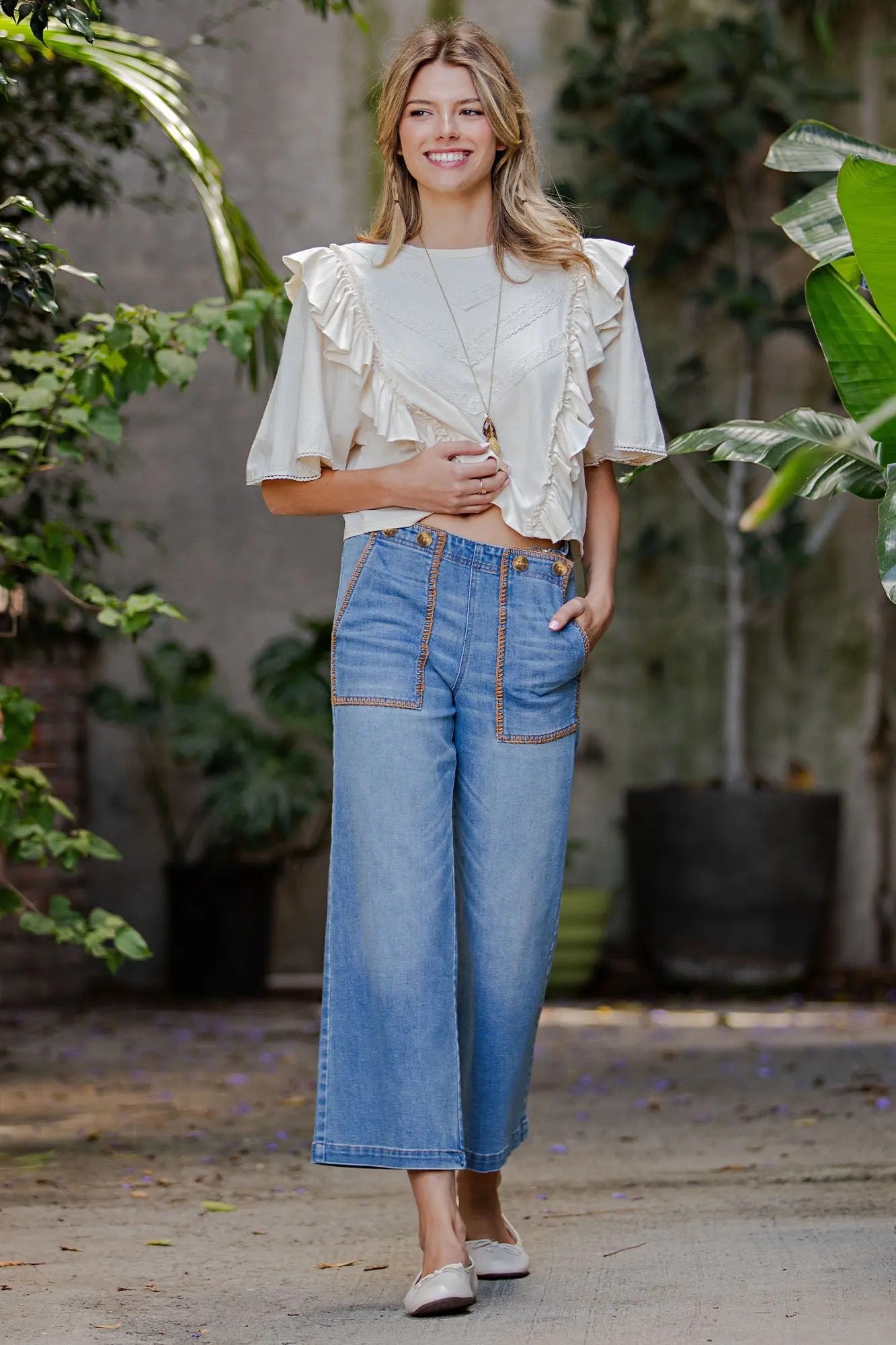 Goldie Ruffled Crop Top