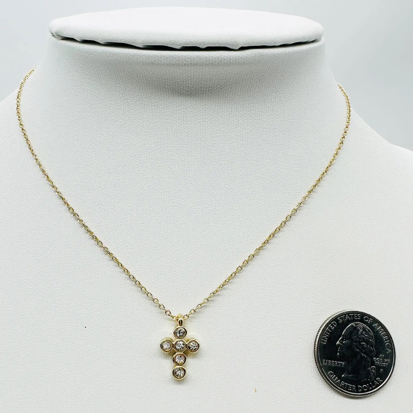 Gold Bubble cross Necklace