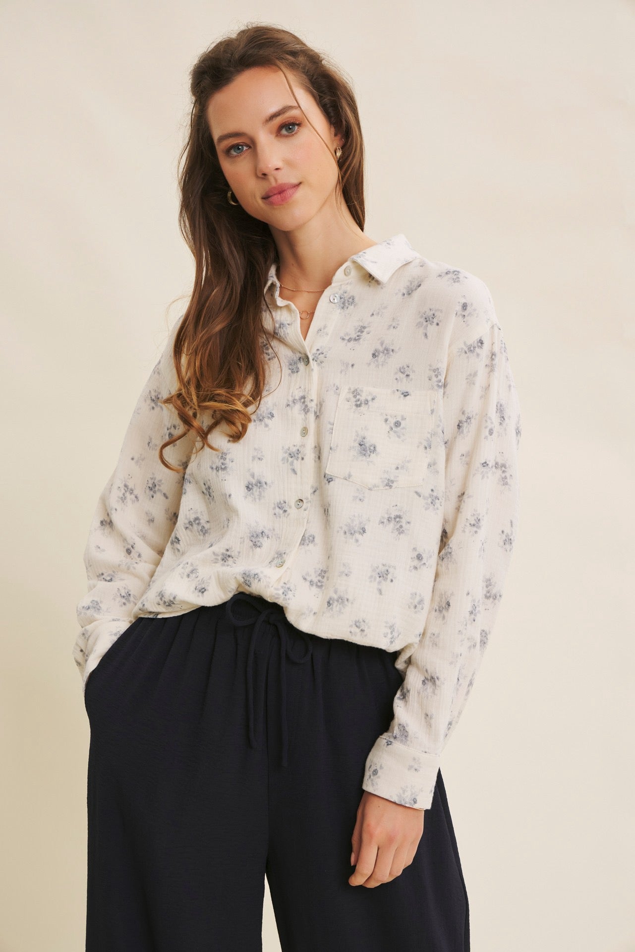 Fall Floral Blouse