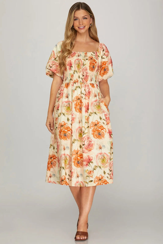 Puff Rose Dress