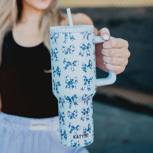 Toile Bow Insulated Tumbler