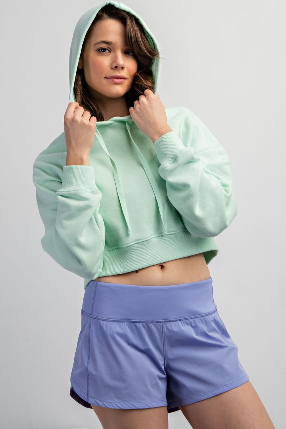 French Terry Cropped Hoodie