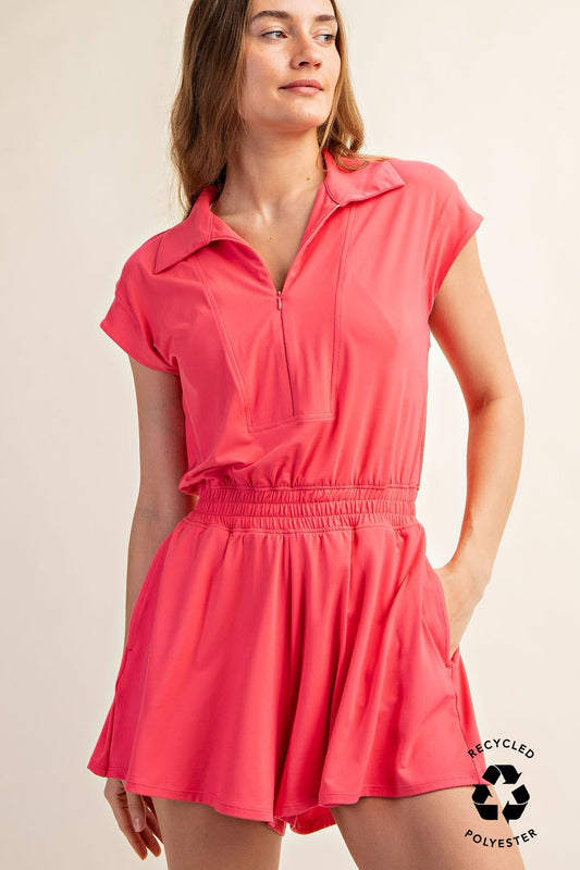 Butter Soft Collar Tennis Romper