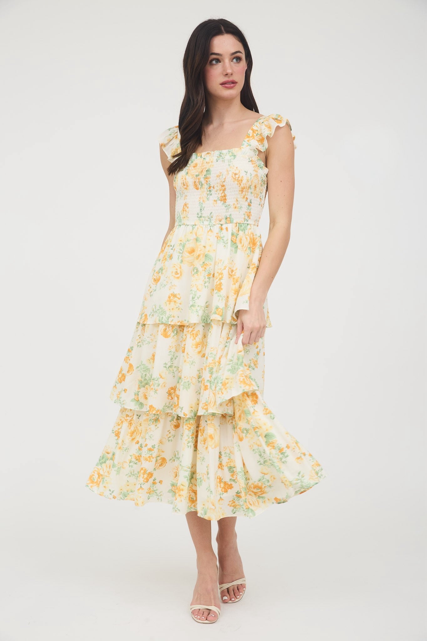 Nora Floral Dress- Yellow