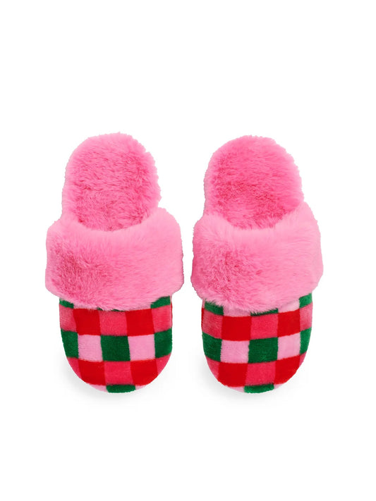 Holiday Checkered Slippers