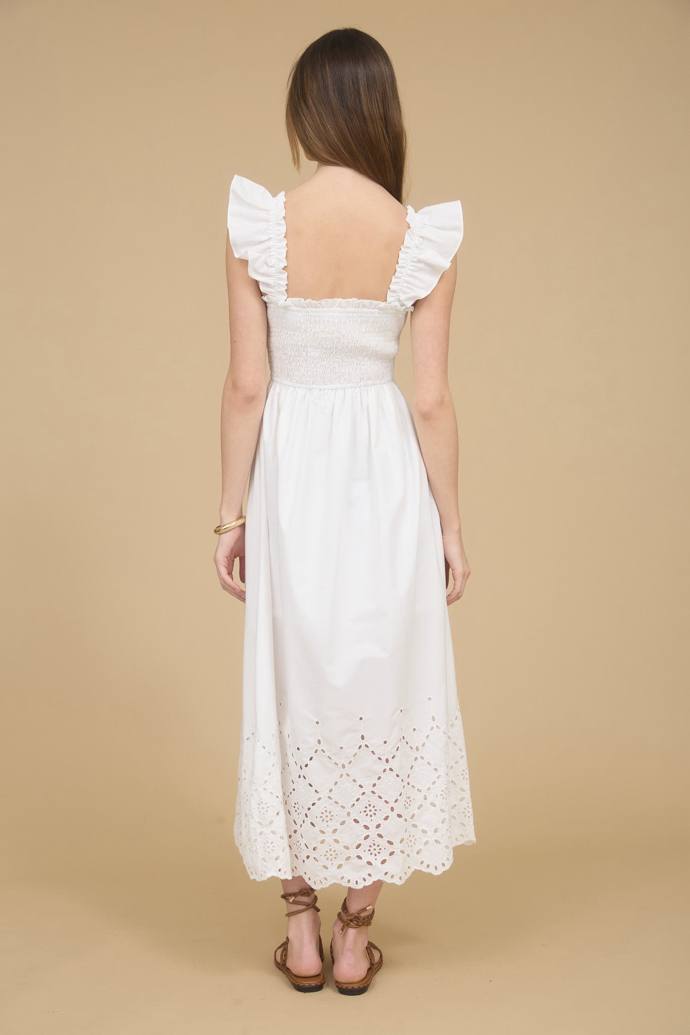 Annette Eyelet Dress- White