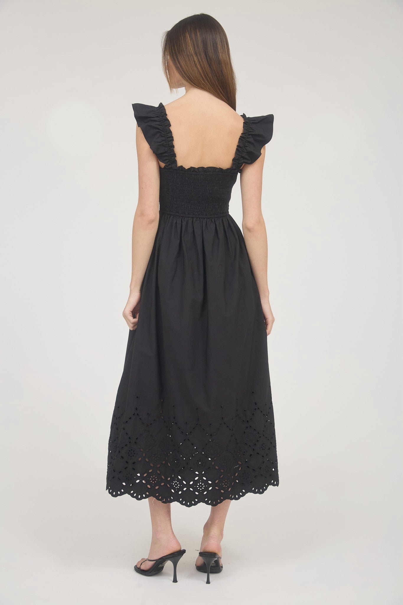 Annette Eyelet Dress- Black