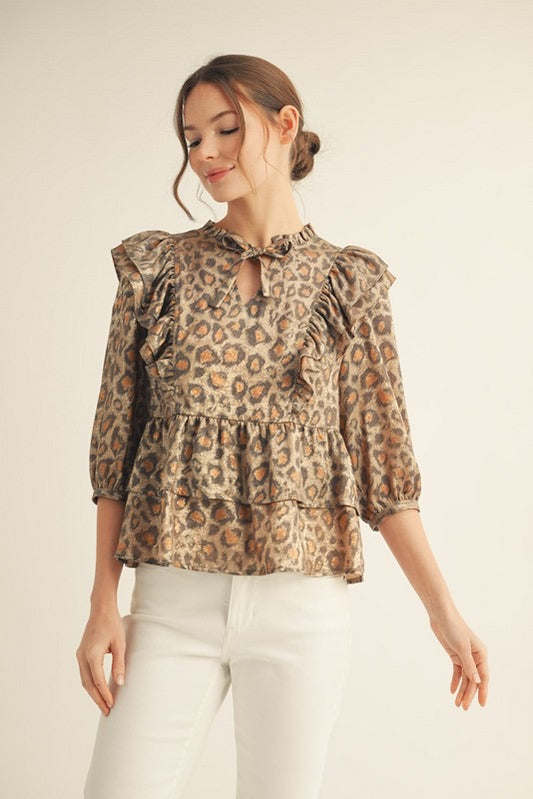 Tina Leopard Top