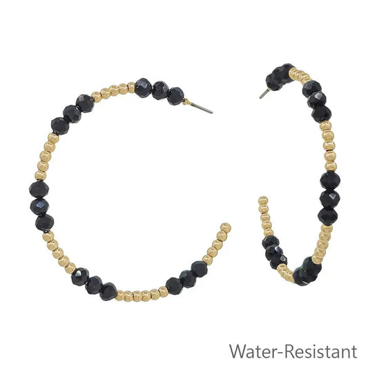 Gold & Black Large Hoops