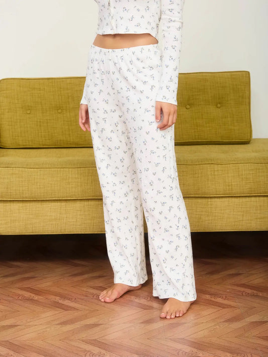 Floral Pointelle Pants