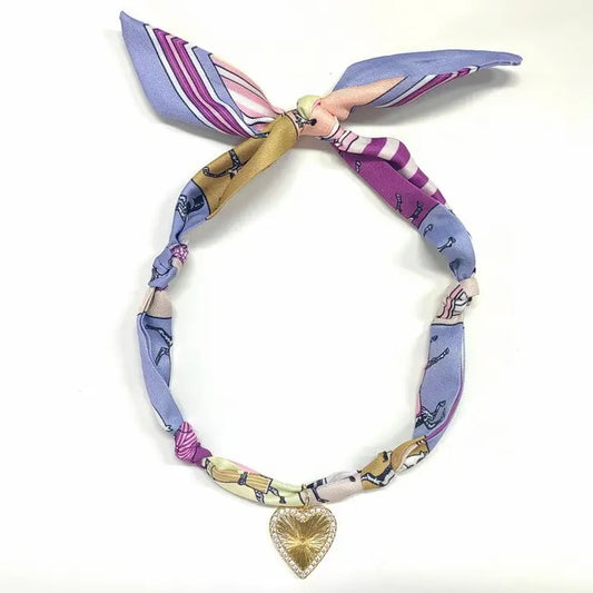 Heart Charm Scarf Necklace