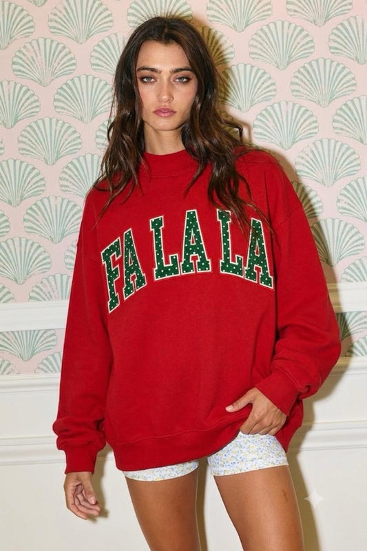 "FALALA" Mock Neck Sweatshirt