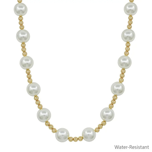 Pearl & Gold Beaded Necklace