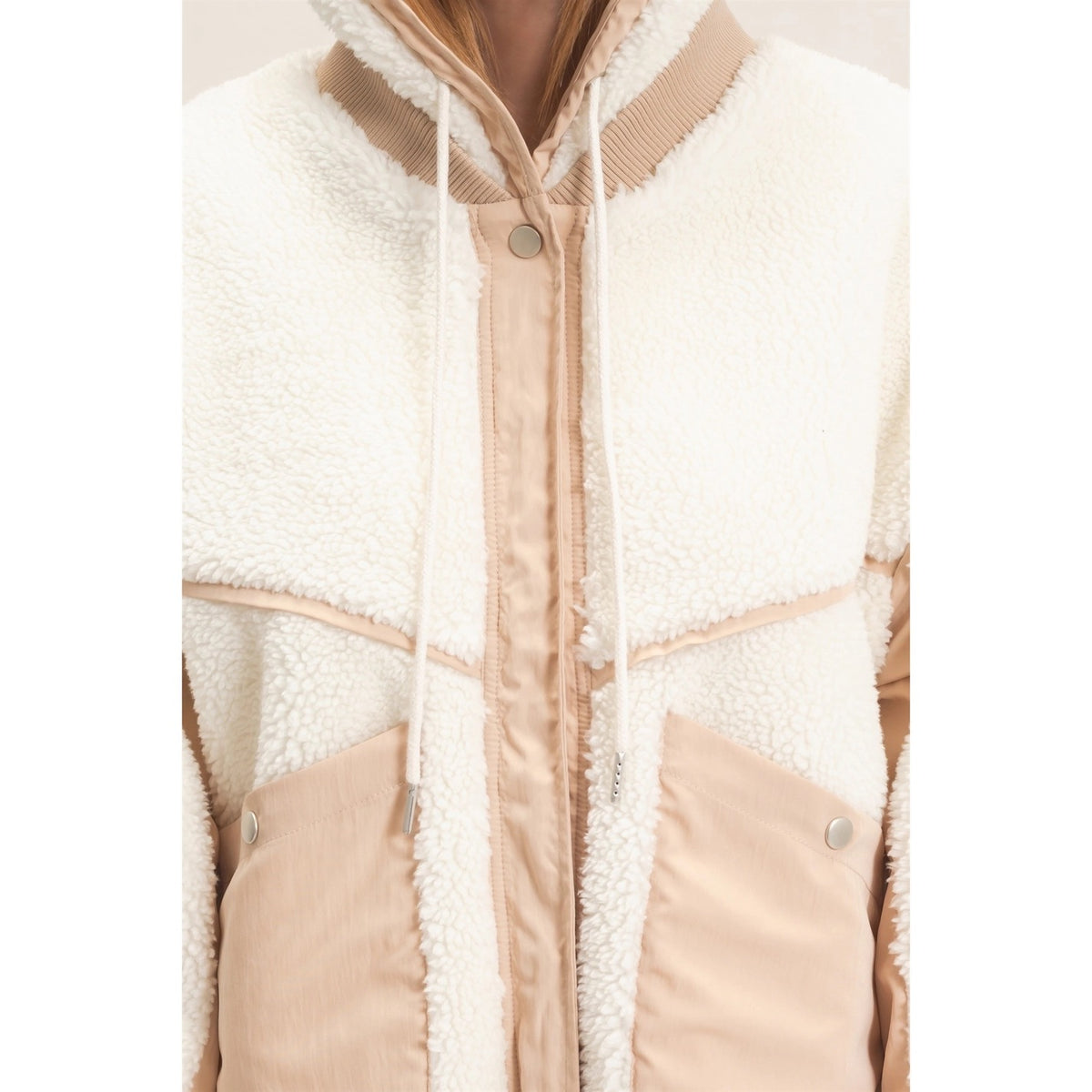Contrast Sherpa Hooded Jacket