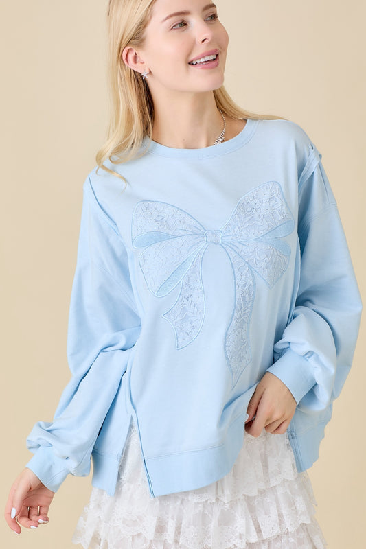Lace Bow Sweatshirt