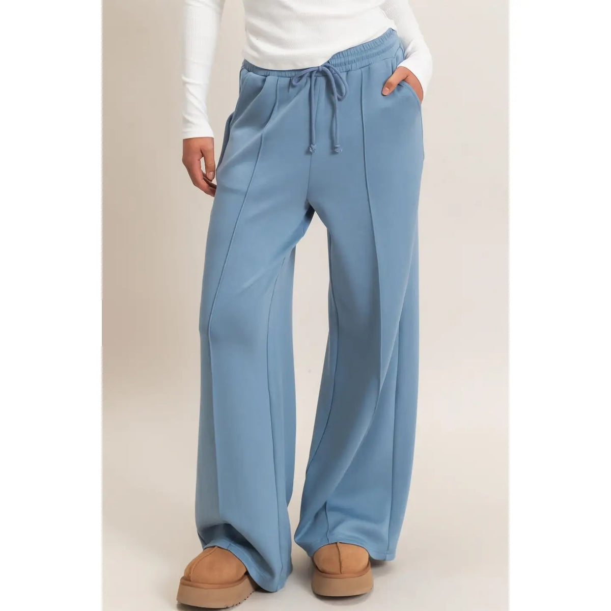Drawstring Wide Leg Pants