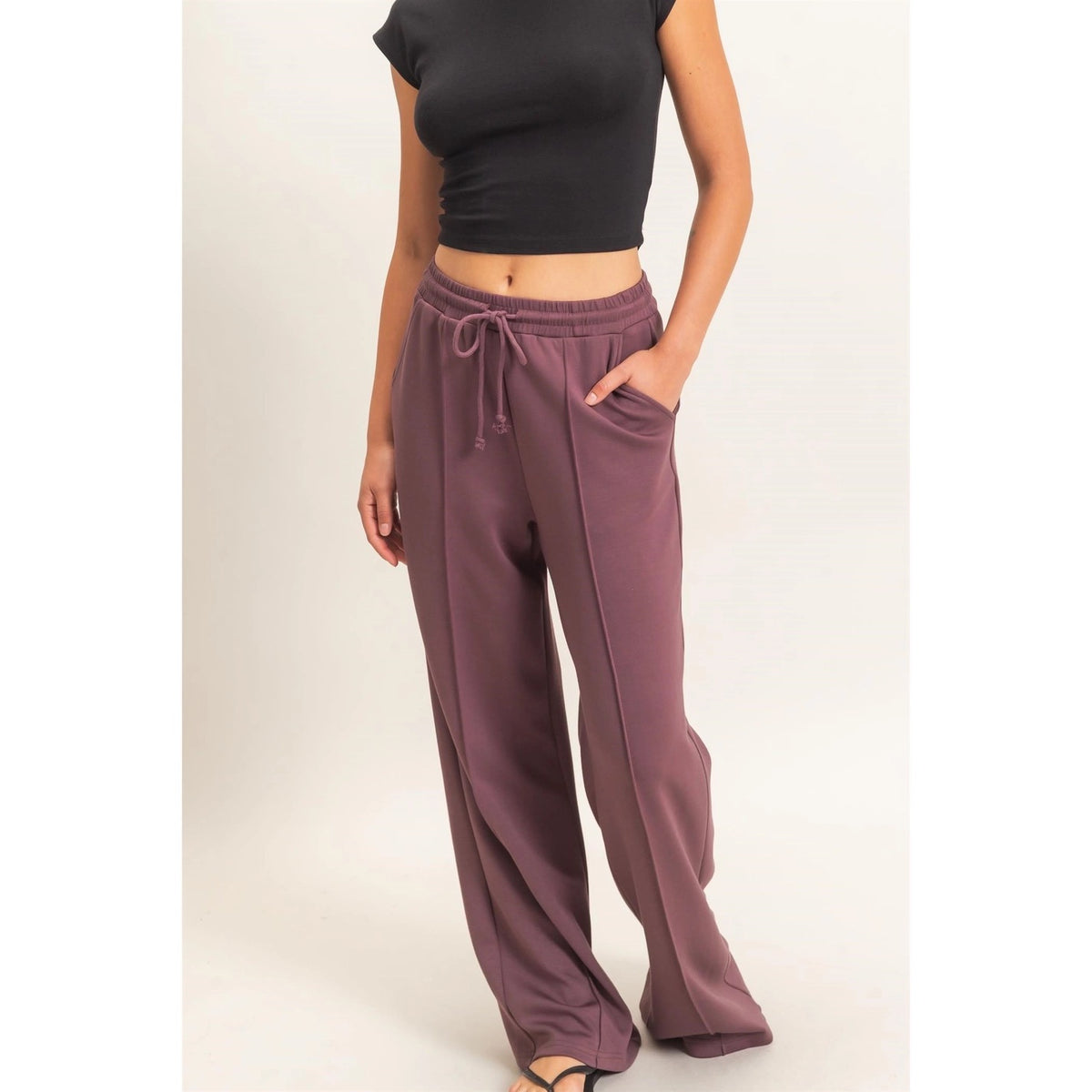 Drawstring Wide Leg Pants
