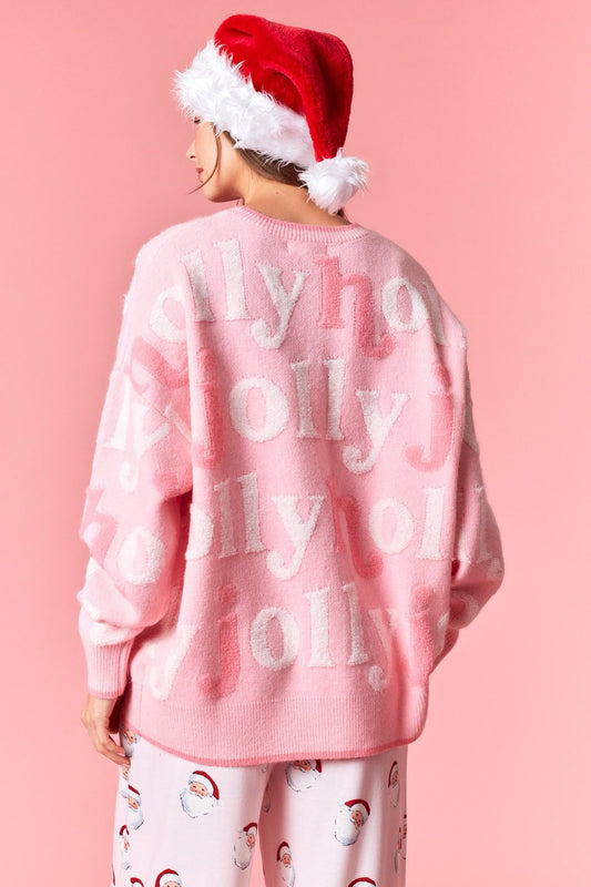 Pink Holly Jolly Sweater