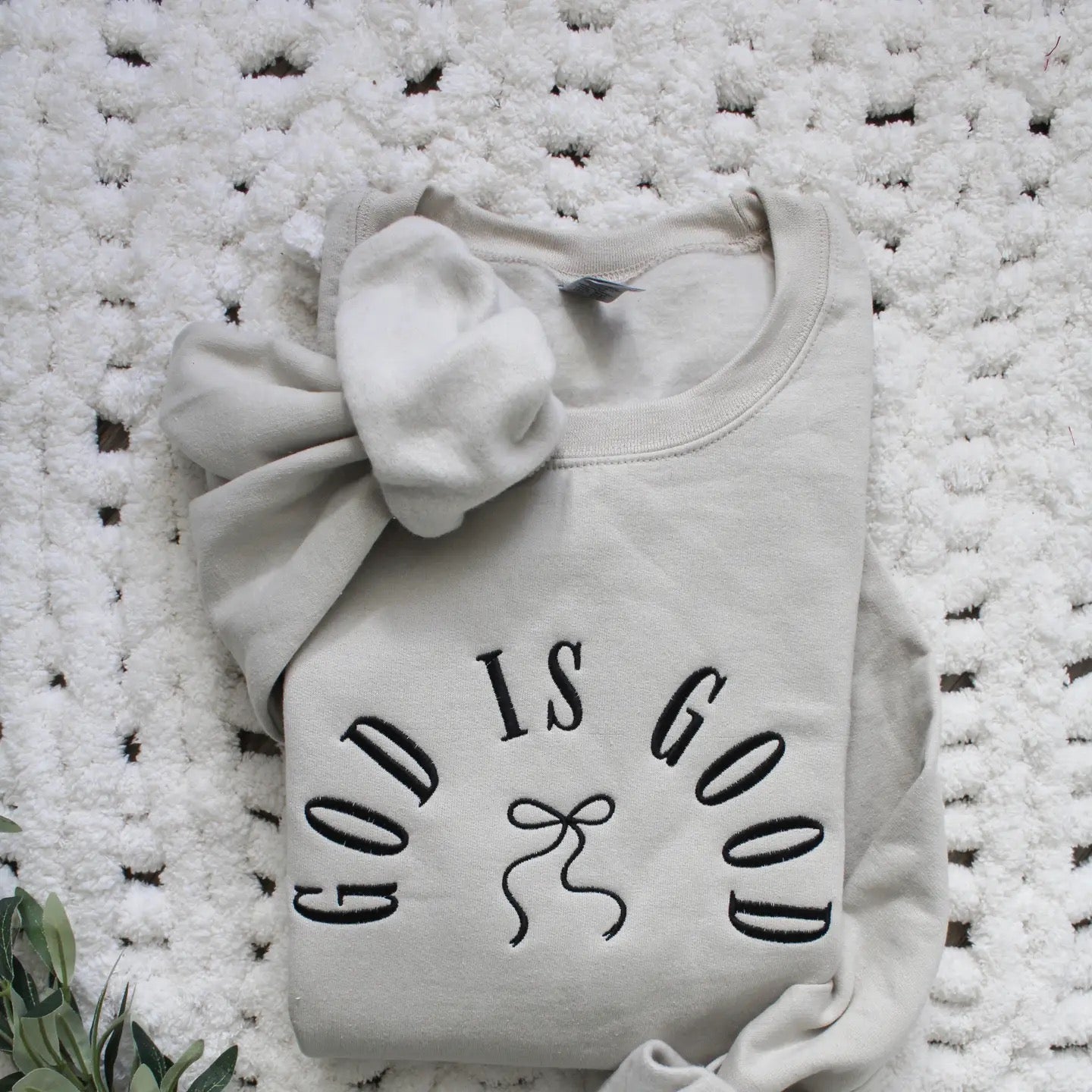 God Is Good Bow Sweatshirt