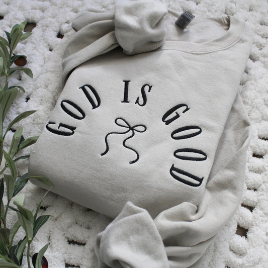 God Is Good Bow Sweatshirt
