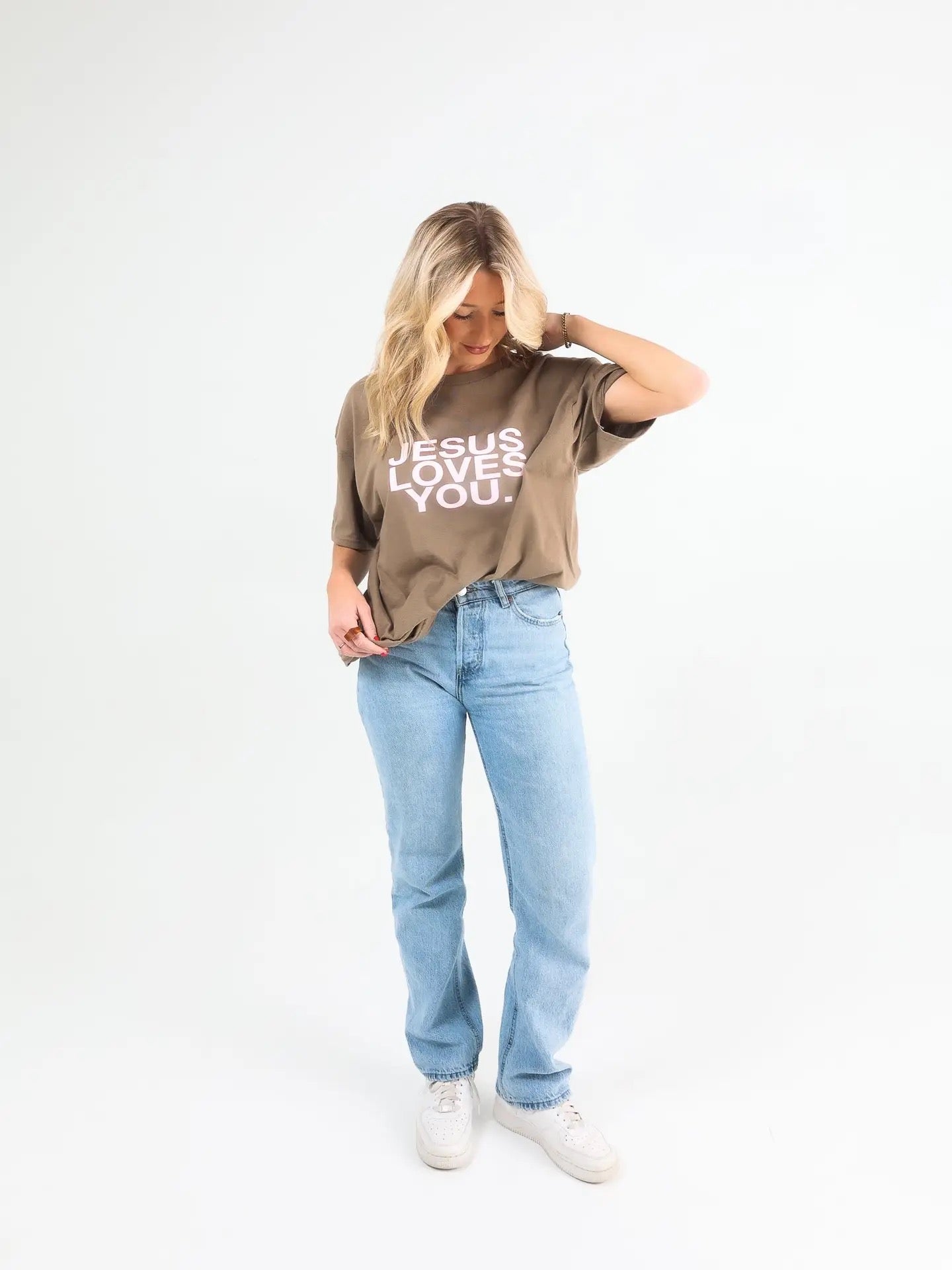 Jesus Loves You Tee- Mocha