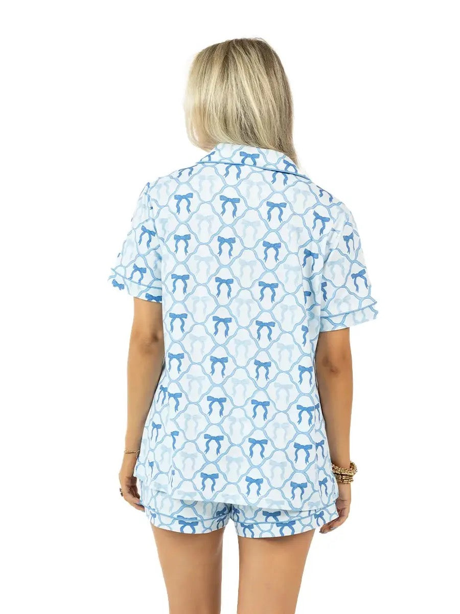 Coquette Blue Bow Pj Set