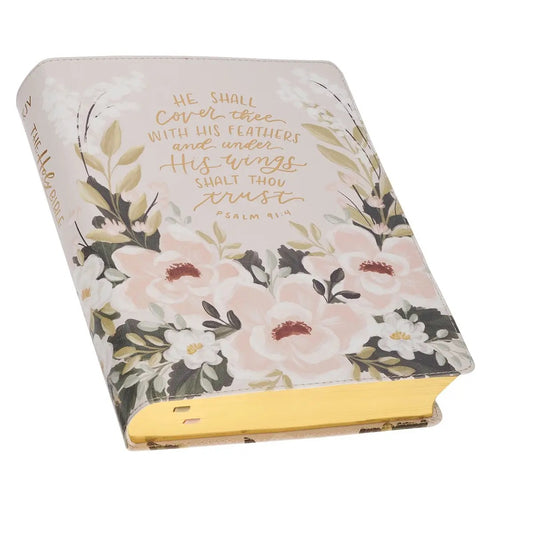 Cream Floral KJV Note-taking Bible