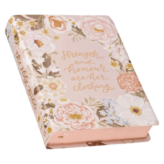 Peach Floral KJV Note-taking Bible