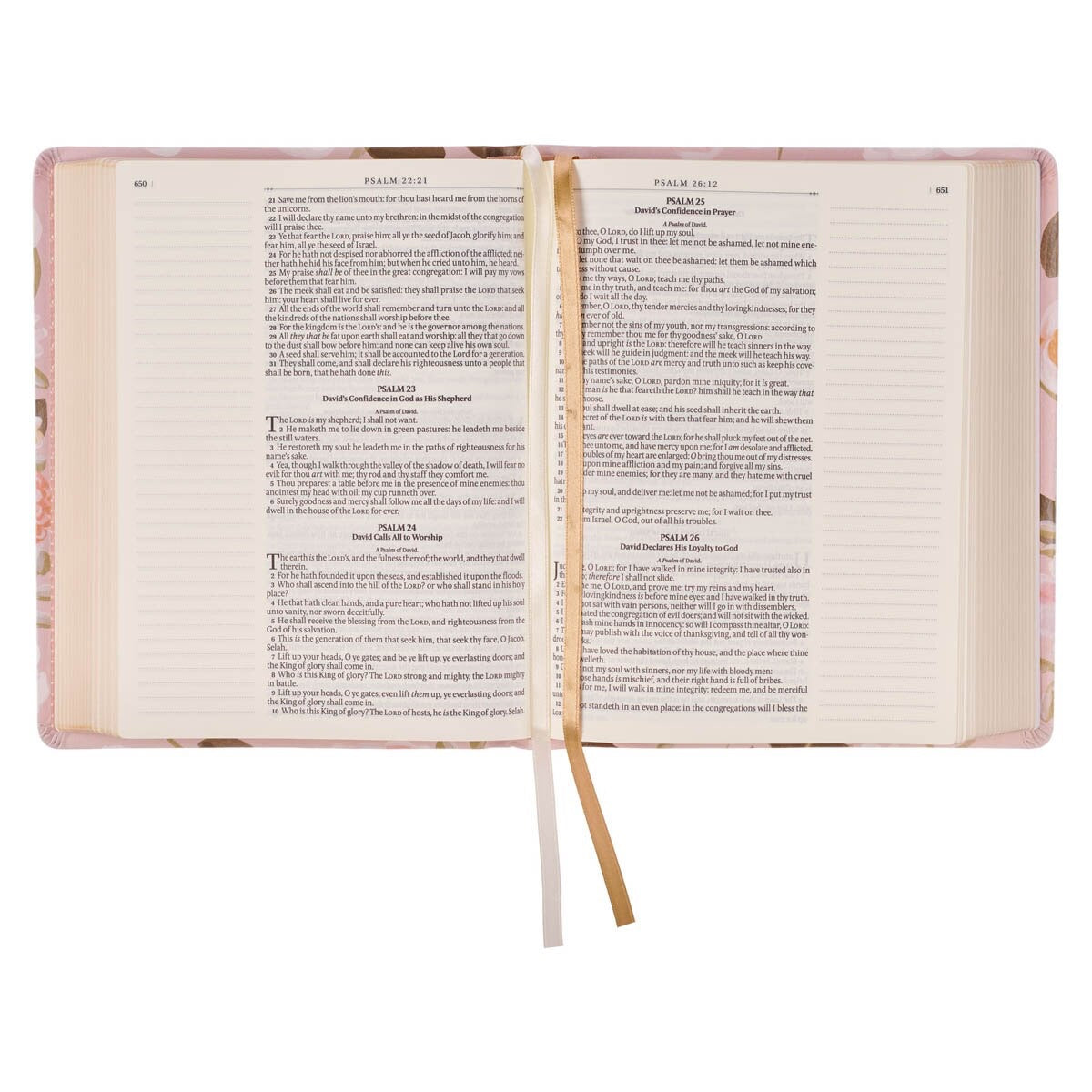 Peach Floral KJV Note-taking Bible