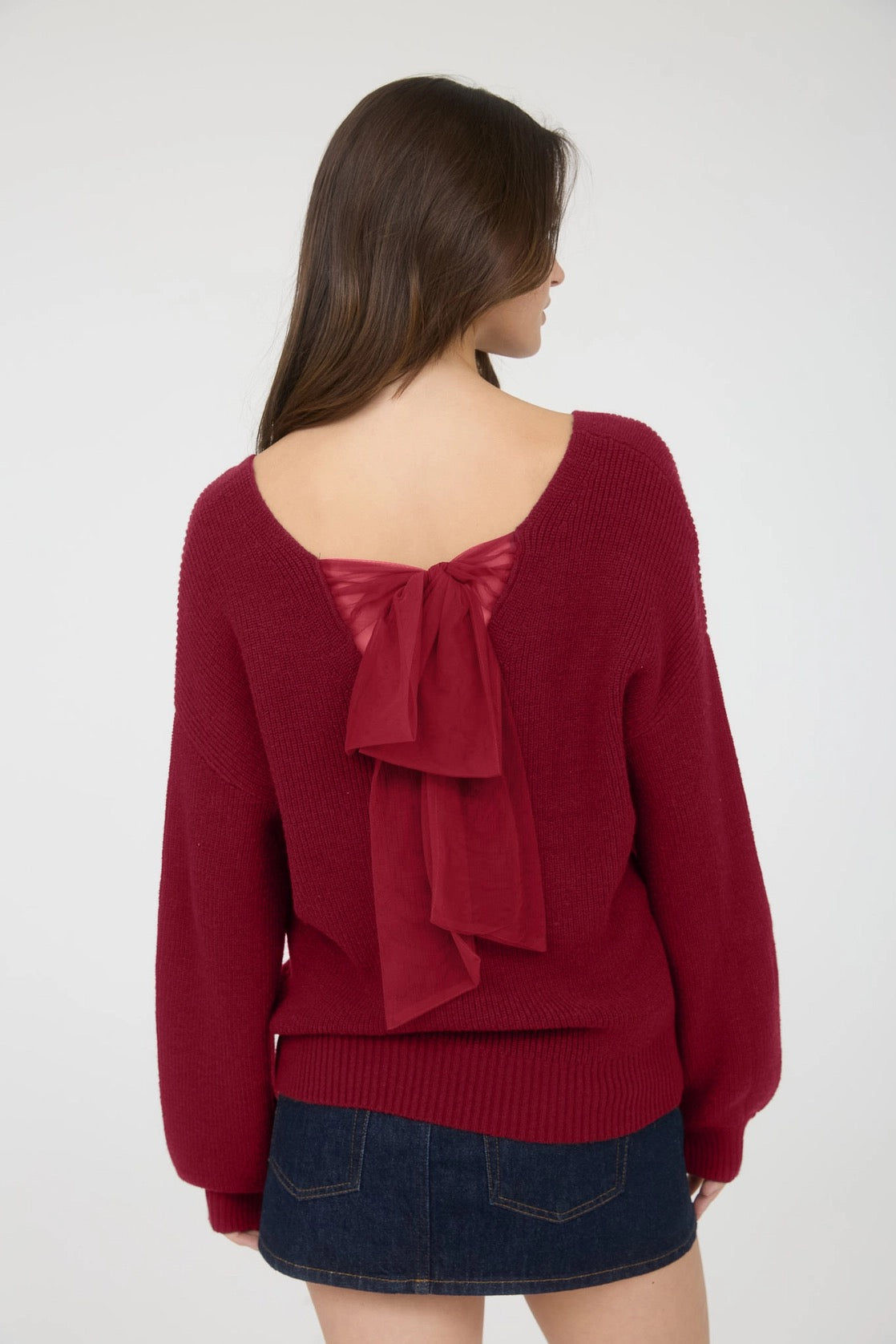 Leslie Back Bow Sweater