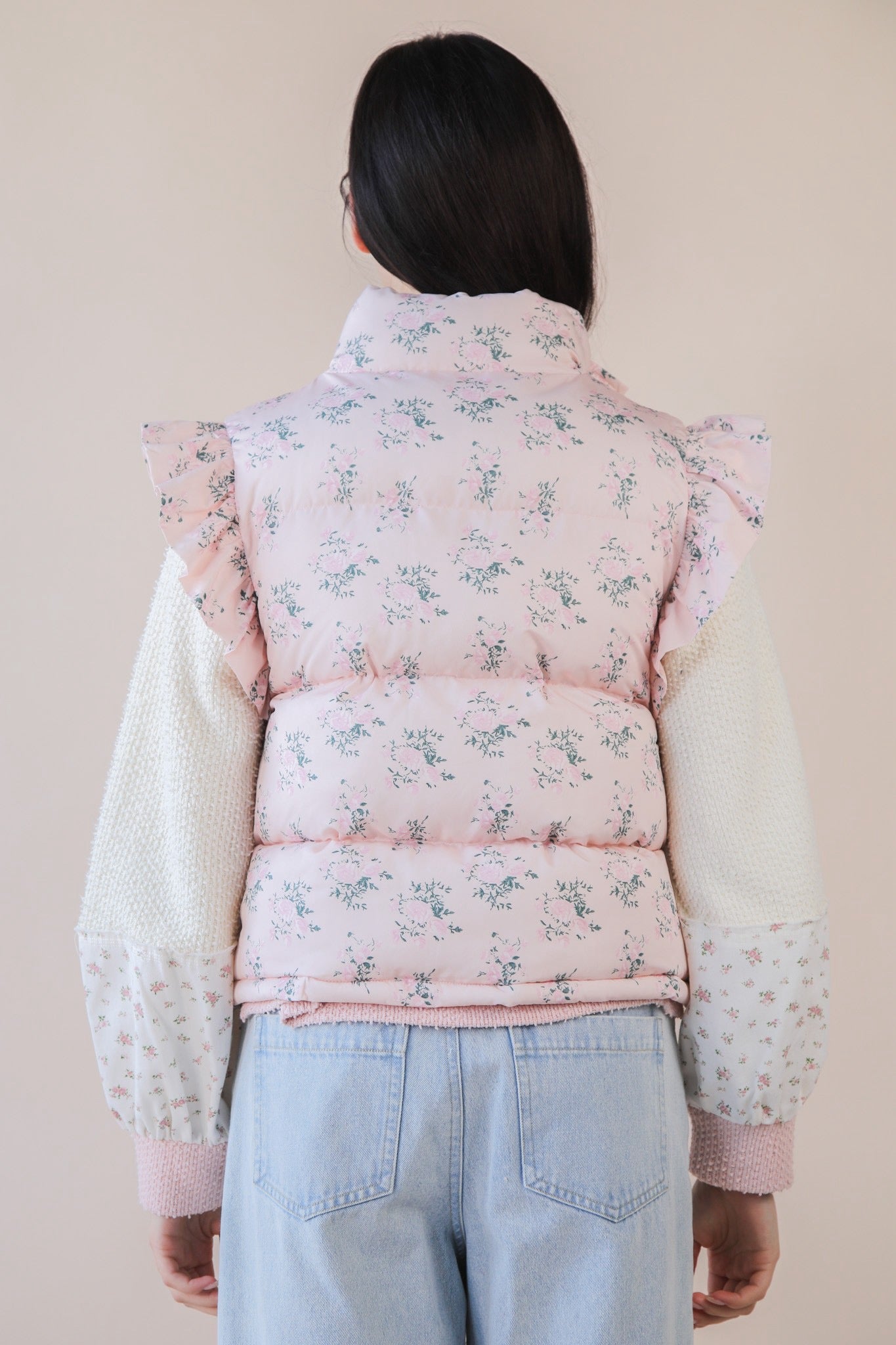 Hello Floral Puffer Vest