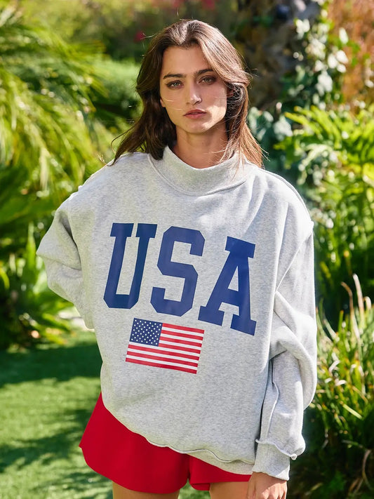 "USA & AMERICA" Reversible Sweatshirt