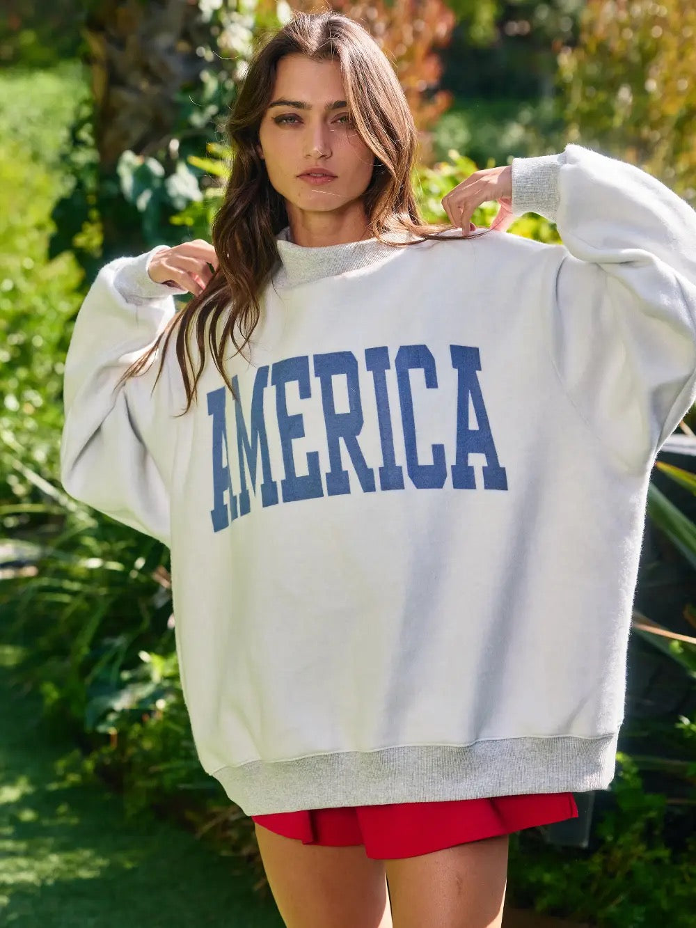 "USA & AMERICA" Reversible Sweatshirt
