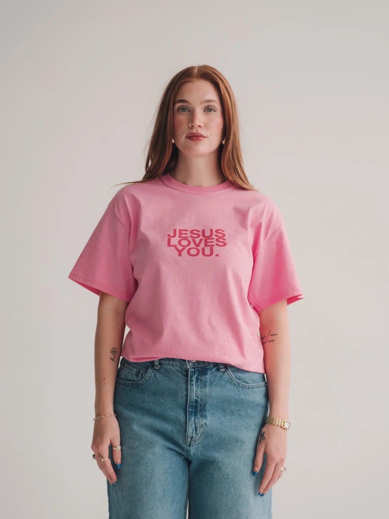 'Jesus Loves You' Tee - Pink