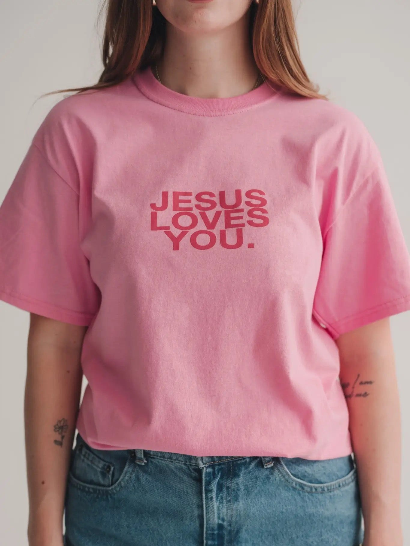 'Jesus Loves You' Tee - Pink