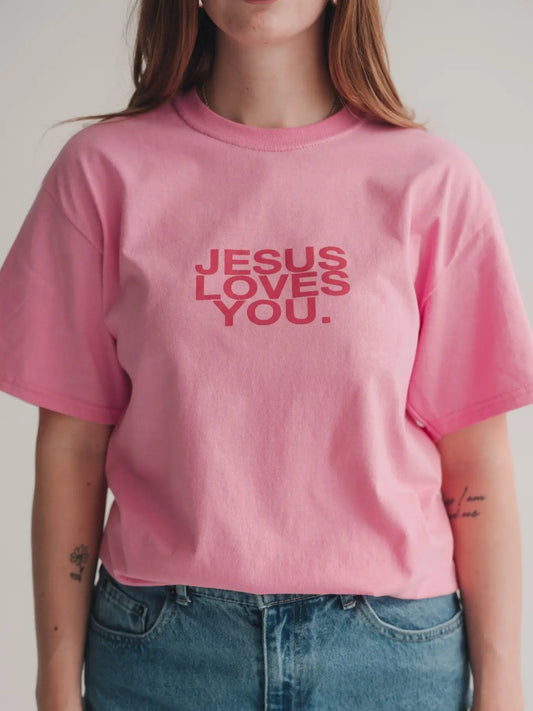 'Jesus Loves You' Tee - Pink