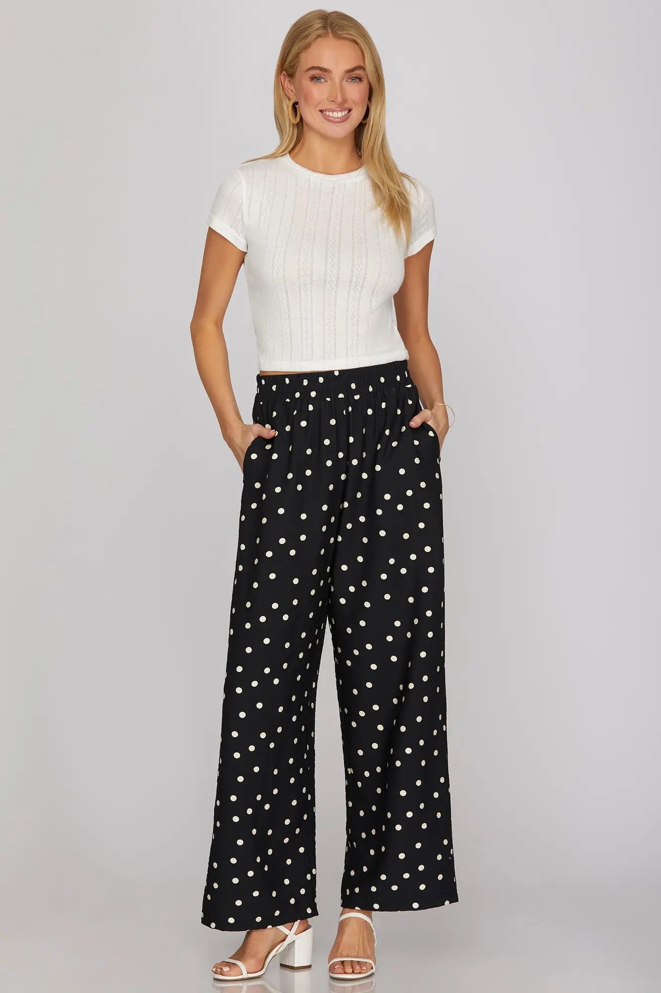 Preppy Polka-Dot Pants Set