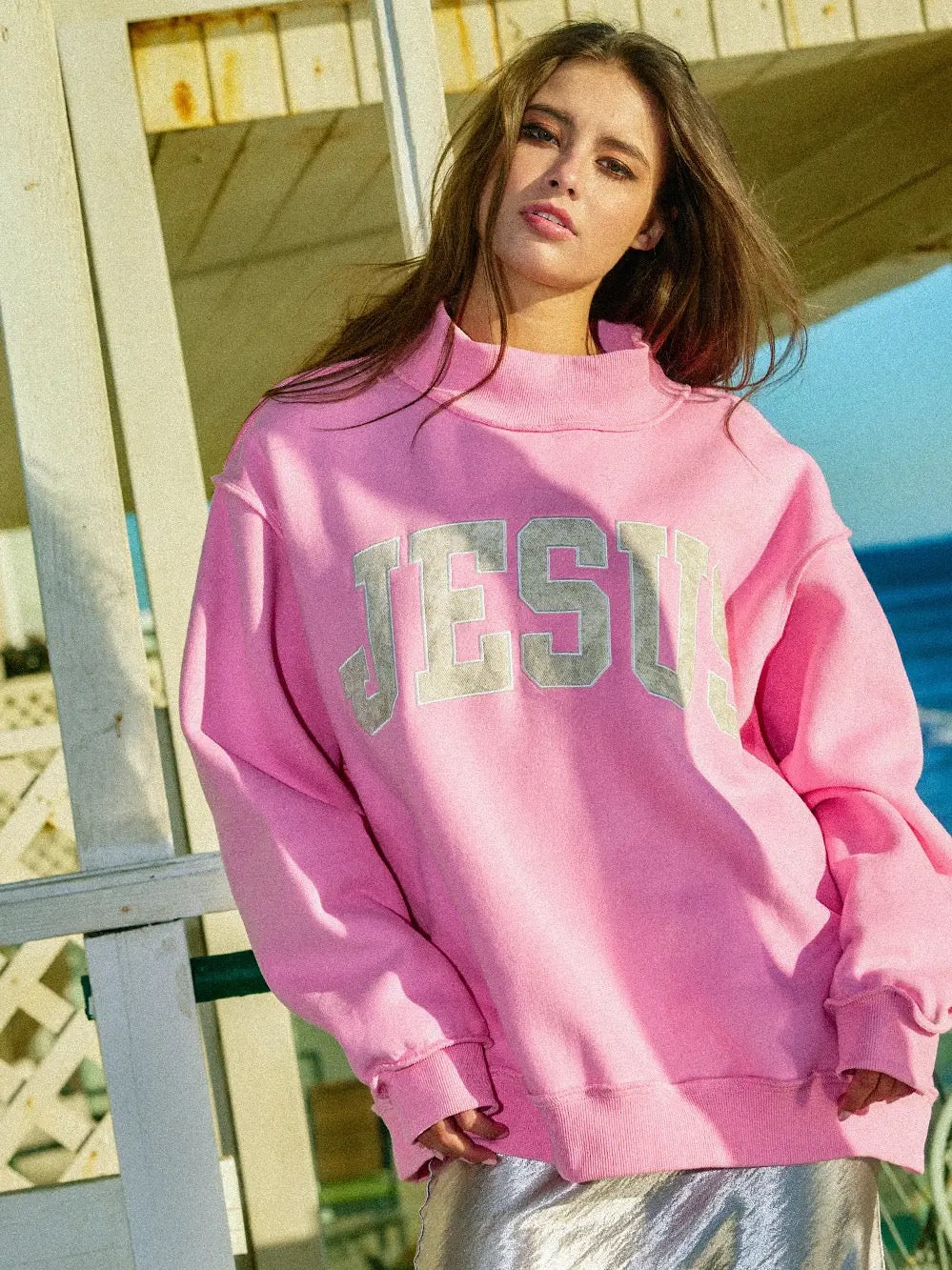 Pink Jesus Camo Sweatshirt