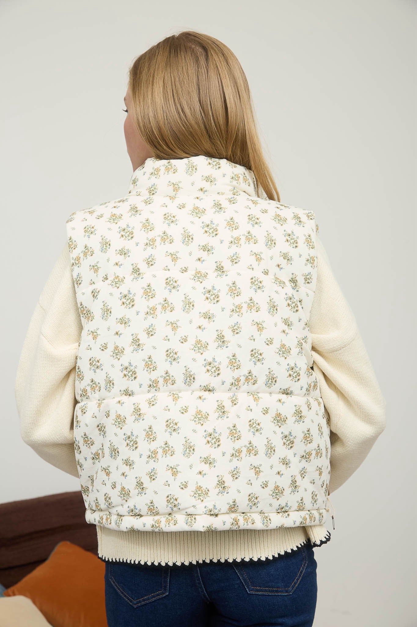 Sage Floral Vest