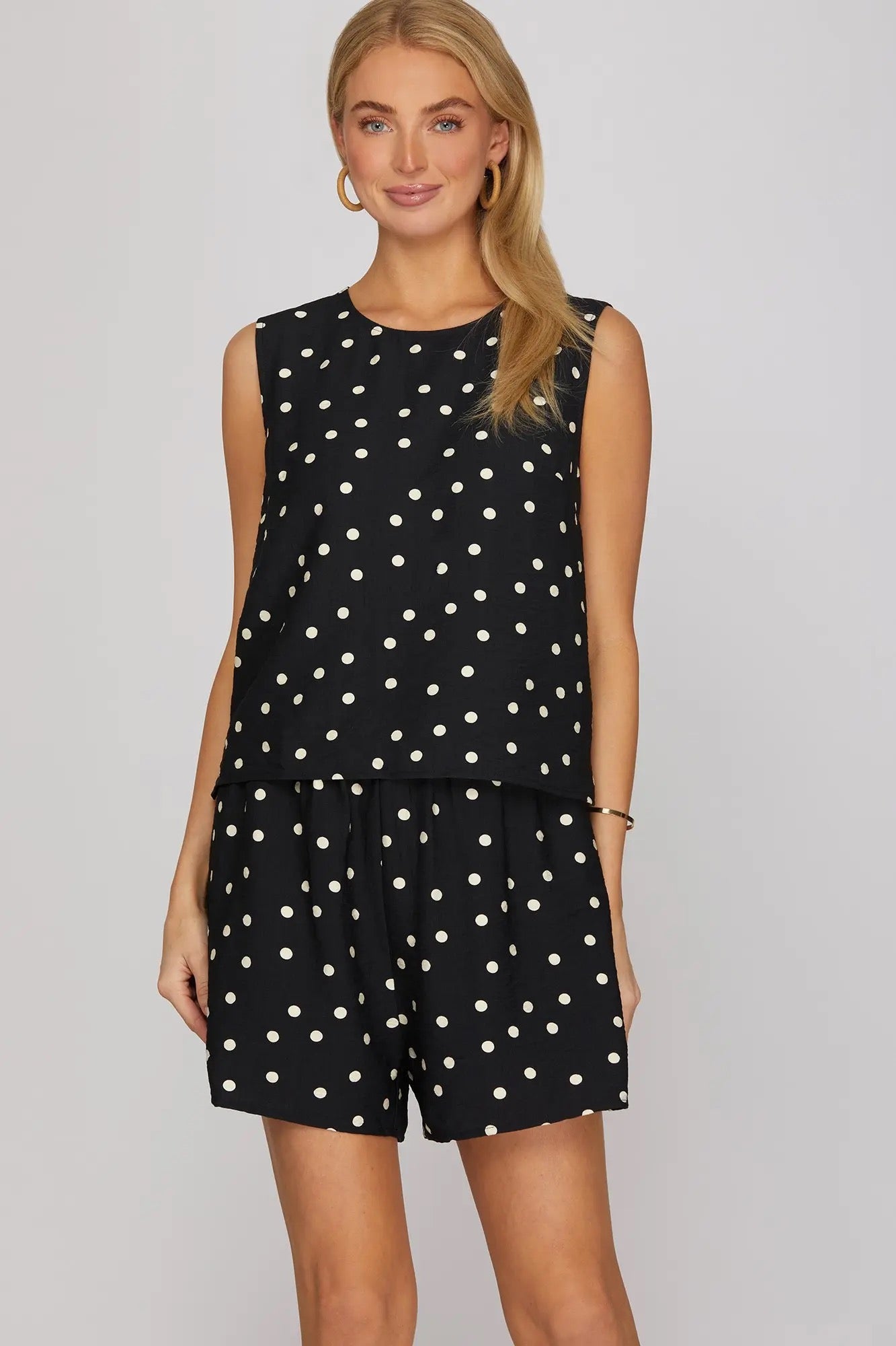 Preppy Polka-Dot Short Set