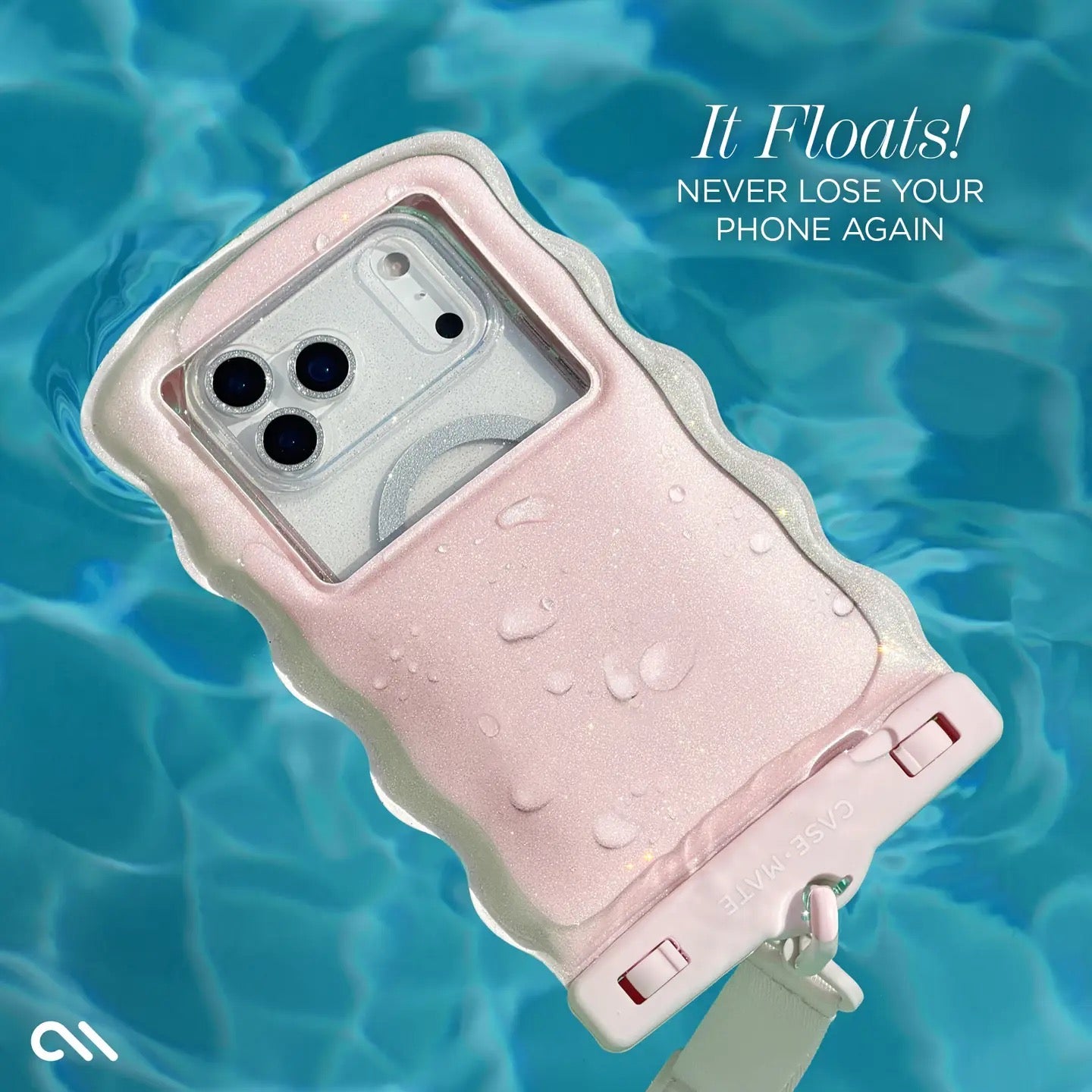 Case-Mate Wavy Waterproof Floating Phone Pouch Pink