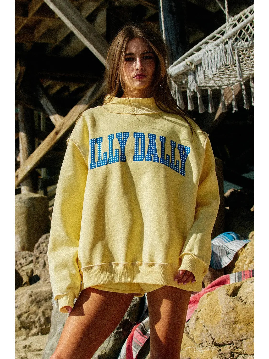 'DILLY DALLY & LOLLY GAG" Mock-neck