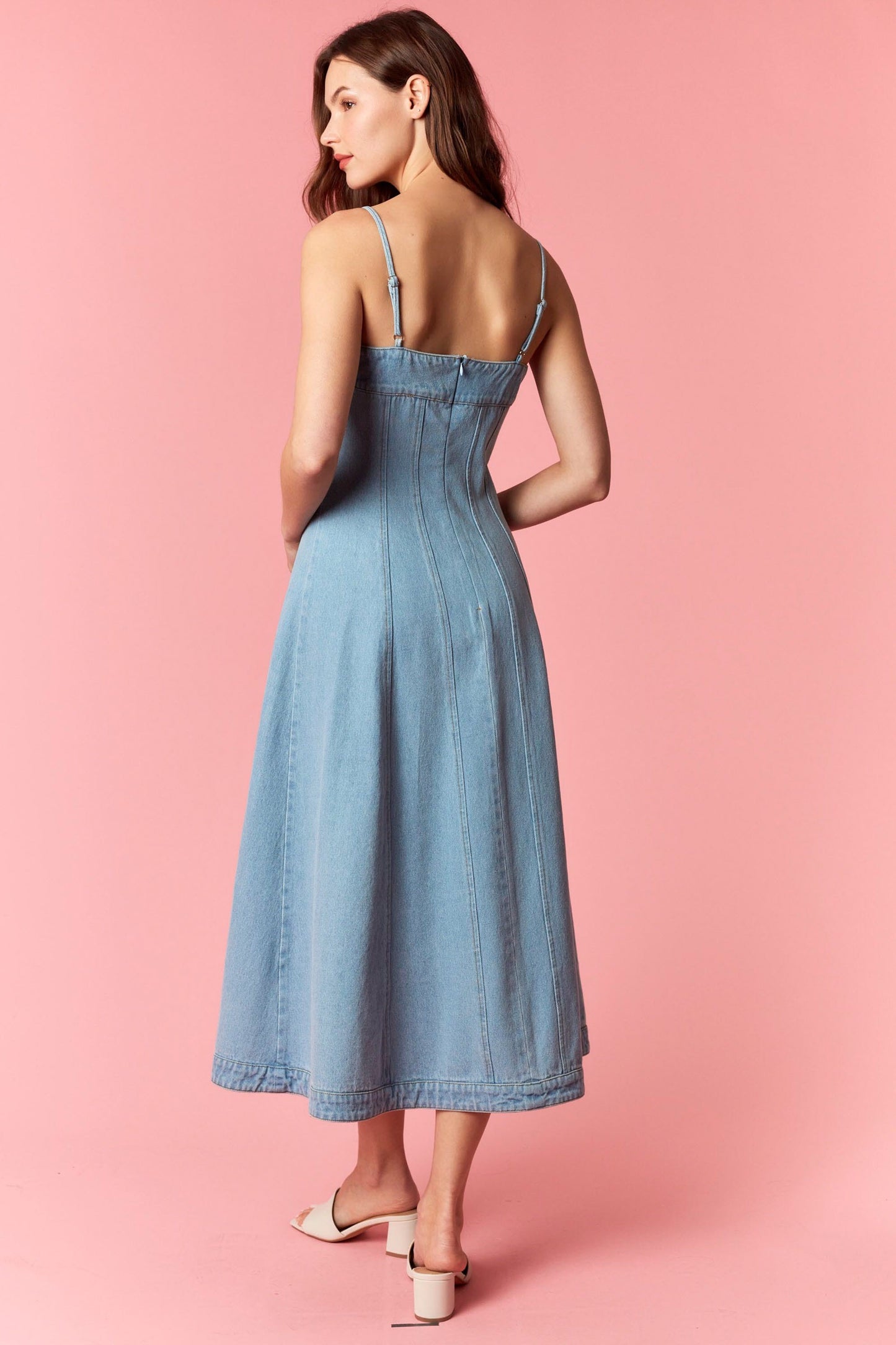 Blue Denim Midi Dress